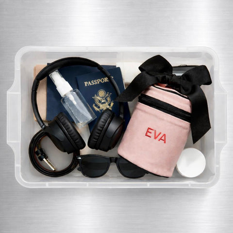 Carry On Liquids Case, Bottles Included, Monogram, Pink/Blush