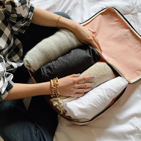 Bag-all Weekend Packing Set 3-Pack in Pink/Blush features organized travel storage with large packing cube, multi-use case, and pill organizer, perfect for stylish weekend getaways