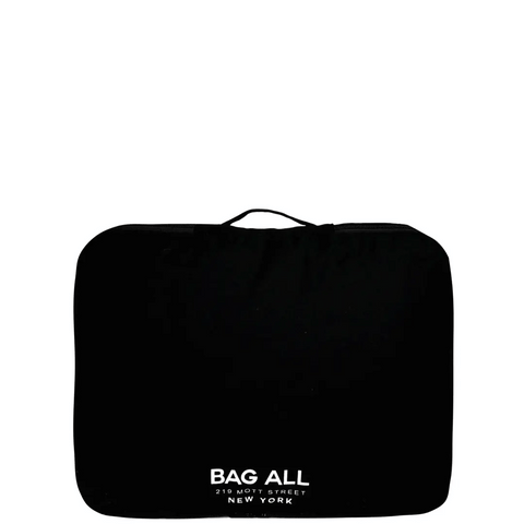 Bag-all Large Double Sided Packing Cube in Black with dual compartments and shoe pocket, perfect for organized travel and wrinkle-free clothing storage