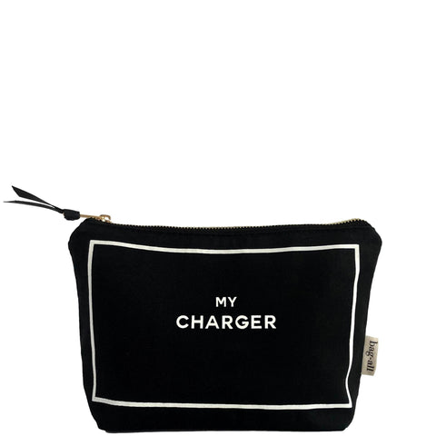 Bag-all Best Deal Gift Set: Classic black cotton cases including My Charger case, featuring striped interior lining and premium zipper closure, perfect for organizing essentials