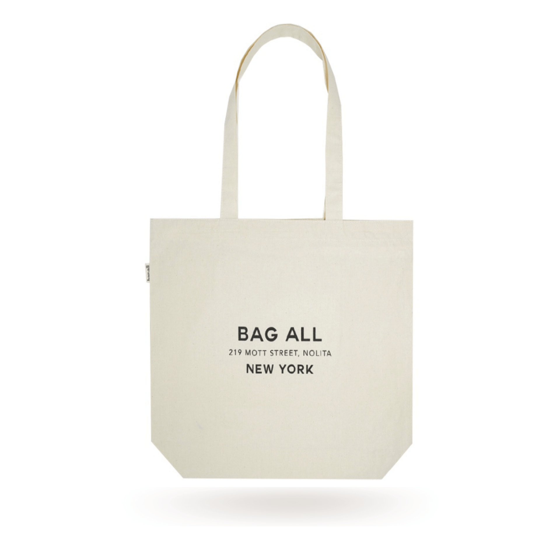 New York Tote with Zipper and Pocket - Natural Cotton Tote
