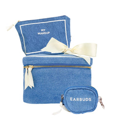 Trendy Denim Travel Gift Set, 3-pack, Personalized, Denim