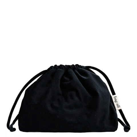 Drawstring Makeup Organizing Bag, Monogram, Black Velvet