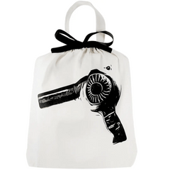 Hair Dryer Travel Bag, Monogram, Cream