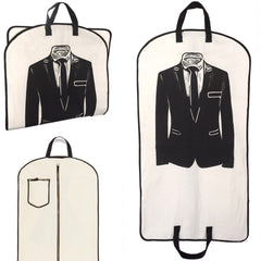 Men's Suit Garment Bag with Pocket, Personalized, Cream
