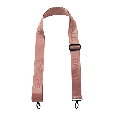 Bag-all Pink Strap with adjustable buckles and signature logo pattern, fashionable replacement shoulder strap for City Backpack, premium quality accessory