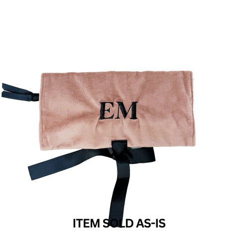 SALES BIN - Couture Jewelry Roll, Medium, Pink Velvet