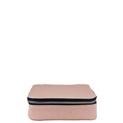 Large Pill Travel Case with Individual Daily Pill Organizer, Monogram, Pink/Blush