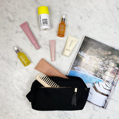 Toiletry Pouch with Zipper, Personalized, Black