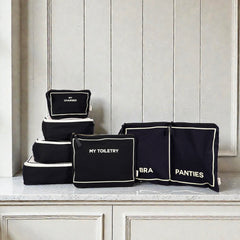 週末必需品パッキングセット4個入り、パーソナライズ、ブラック