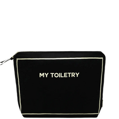 Toiletry Pouch with Coated Lining, Personalized, Black