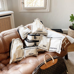 BA Travel Set, 8-pack, Monogram, Cream