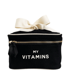 Vitamins Storage and Travel Box, Personalized, Black