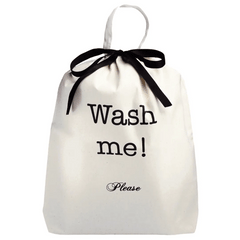Wash Me, Laundry Bag, Personalized, Cream