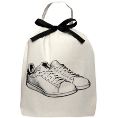 White Sneaker Shoe Bag, Personalized, Cream
