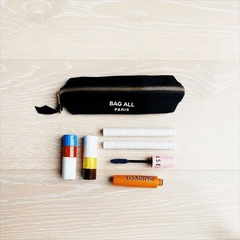 Small Makeup Bag, Personalized, Black