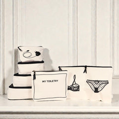 週末必需品パッキングセット4個入り、パーソナライズ、クリーム